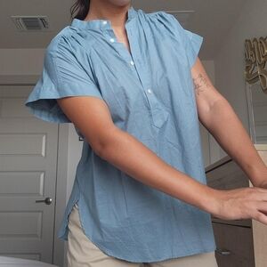 NWT Dusty Blue Cotton Blouse